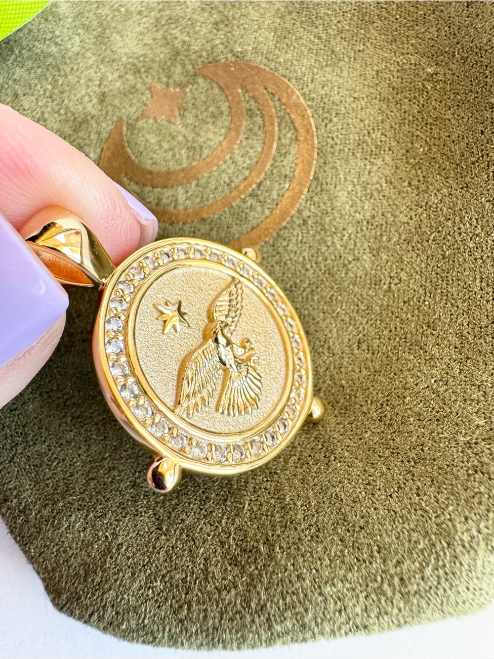 Jane Win Limited Edition 250th Protect Eagle Small Embellished Coin Pendant - Picture 10 of 11